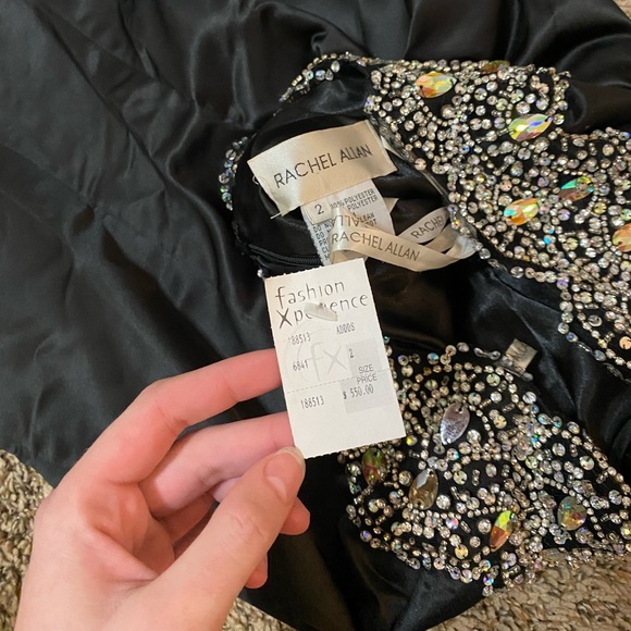 NWT Rachel Allan Black Two Piece Gown - Picture 6 of 7